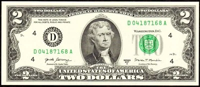 Crisp UNC 2017A 2$ Cleveland Ohio Federal Reserve Note, Ft Worth printing, [C115 - Image 1 of 2