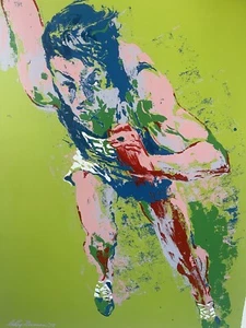 LEROY NEIMAN VINTAGE LITHOGRAPH MUSEUM POSTER OLD MODERN OLYMPIC SPRINTER 1972 - Picture 1 of 5