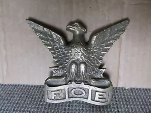 Vecchio Originale Raro Ottone Bronzo FOE Fraterno Ordine dell'Aquila Bandiera Palo Topper USA - Foto 1 di 4