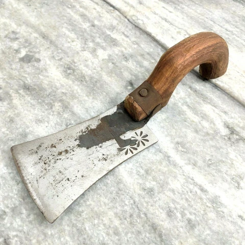 Garden Shovel Antique Hand Tool Vintage Farm House Forged Iron Wooden Handle Cover