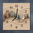 Tulup Glass Wall Clock Kitchen Clocks 30x30 cm Stones Sand Brown