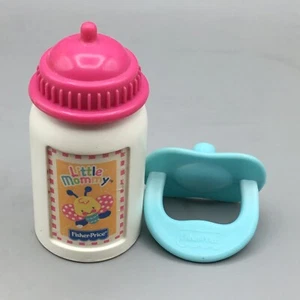 Lote de 2 biberones Fisher Price Baby Doll rosa azul chupete pequeña mamá - Imagen 1 de 9