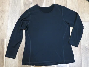 WOOLX Women's Black Merino Wool Mid Weight Long Sleeve Crew Pullover Sz 1X - Picture 1 of 11