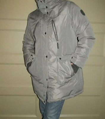 Abrigo con Capucha A. N. A Gris Peltre Acabado Satinado Polyfill Aislado Mujer XL NYZ26 Foto 1 de 4