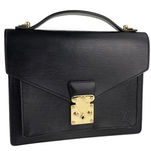 Borsa a mano Louis Vuitton Epi Monceau in pelle e pelle nera 2715 - Foto 1 di 24