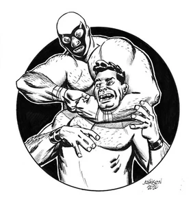 Dave Johnson - Original Art - Lucha Libre - KEPYR Charity Batman 100 Bullets - Picture 1 of 5