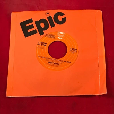 MEAT LOAF You Took The Words Right Out Of My Mouth 1977 USA 7" vinyl single 45 - Image 1 of 2