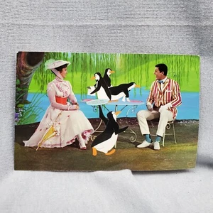 Mary Poppins Disney Postcard Vtg Penguin Waiters Bert Tea Time w/Mary Unused - Picture 1 of 6