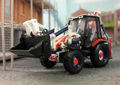 JCB 3CX Excavator Union Jack 1:76 OO/00 Oxford Hornby Bachmann Scenecraft Model - Image 1 of 4