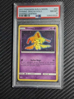 Pokemon Shining Jirachi Sun & Moon Shining Legends PSA 8 NM-MT 62/80 - Image 1 of 2