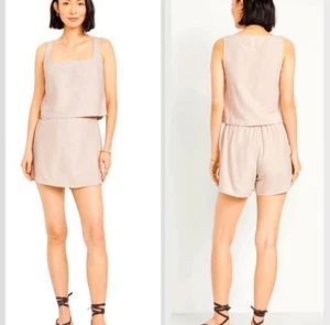 NWTS GAP OLD NAVY XLINEN SQUARE NECK TOP & MINI WRAP SKORT BUNDLE - Picture 1 of 16