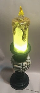Halloween Decor Skeleton Hand Holding Dripping Candle Battery Operated - Picture 1 of 10