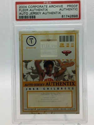 Josh Childress 2004 Fleer Authentix RC archivo corporativo prueba PSA auténtico Foto 1 de 2