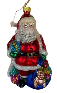 Vintage Kurt Hand Blown Glass Santa Ornament - Picture 1 of 7