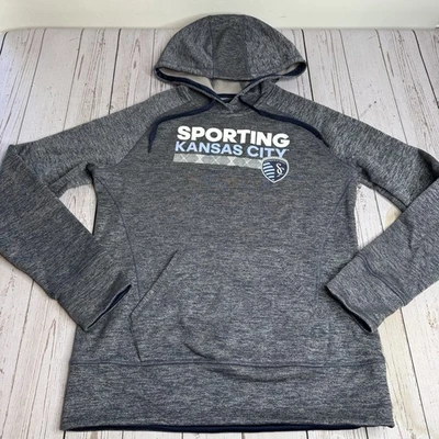 Adidas ClimaWarm Kansas City Sporting Soccer Hoodie Sweatshirt Mens Small MLS - Image 1 of 4
