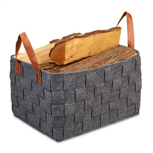 Aufbewahrungskorb Filz, Holzfilztasche groß Tasche Kaminholz Filzkorb Filztasche - Bild 1 von 11