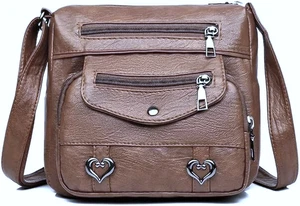 Women Soft PU Leather Crossbody Sling Bag Purse Lightweight Vintage Shoulder Bag - Picture 1 of 9