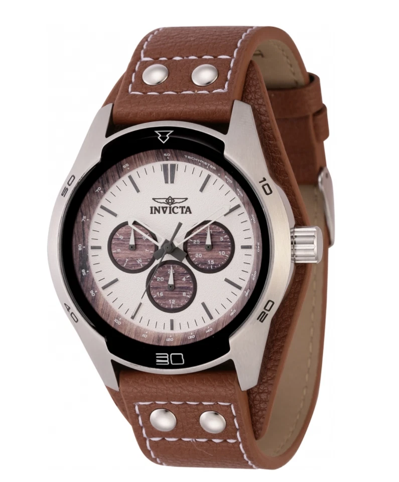 Invicta Specialty Men's Coachman Multi-Function 44mm Wood Print Watch 44837