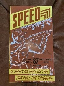Vintage SAVAGE STEVENS Model 87 Rifle Fold Out Advertising Brochure NR - Picture 1 of 15