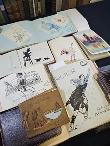Anfang 1900 Sammlung RESTPOSTEN 12 Freundschaftskunstalben Handschriften Zeichnungen 1 - Bild 1 von 22