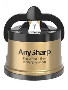 AnySharp Pro Gold World's Best Knife Sharpener, with PowerGrip - Stainless Steel - Picture 1 of 6