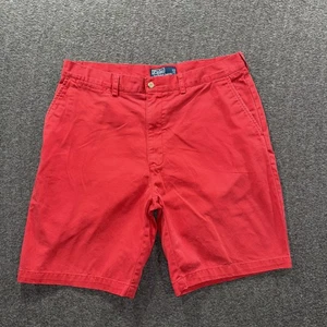 Polo Ralph Lauren Shorts Mens 34 Red Prospect Chino Flat Front Cotton Casual - Picture 1 of 8