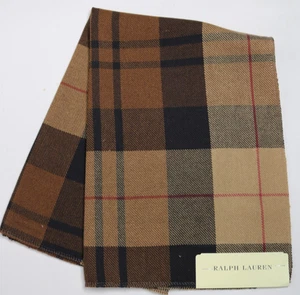 Ralph Lauren 25"X26" Remanente de Tela "Kensall Plaid" Color Castaño/Onyx - Imagen 1 de 4