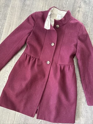 Crewcuts Dress Coat Burgundy Lightweight Wool Blend Girls Size 12 *EUC* - Image 1 of 4