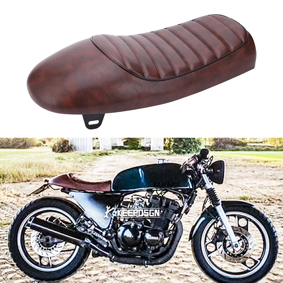 Сиденье водителя одиночное седло темно-коричневое для Yamaha XJ 550 600 650 750 900 Cafe Racer - Изображение 1 из 4