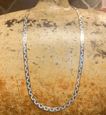 Llave griega reversible italiana Milor de plata de ley de 5 mm 18 pulgadas Cadena espiga Foto 1 de 4