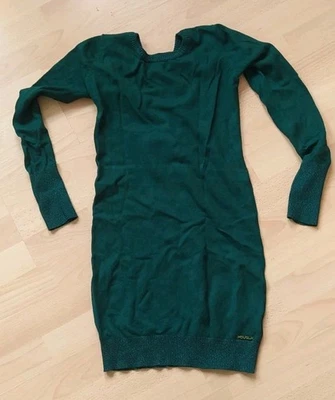 Extravaganter Longpullover/Minikleid,  Koucla, dunkelgrün, mit Glitzer, Gr . 36 - Bild 1 von 4