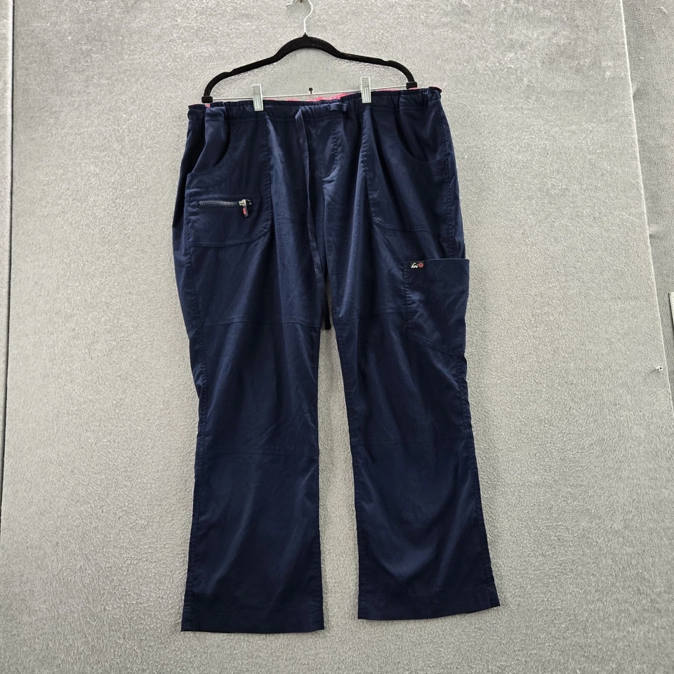 Koi Lite女式磨砂裤XL PETITE蓝色拉链28英寸内缝 — 第 1/4 张图片