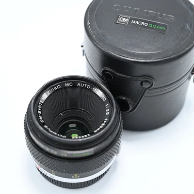 Olympus Zuiko 50mm f3.5 Auto Macro lens with case. - Image 1 of 4