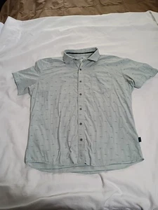Kuhl Mens Green Tapered Fit Short Sleeve Metal Button Up Shirt Sz Large - Picture 1 of 10