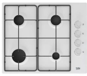 Beko HIBG64120SW 60cm Side Control Gas Hob - White - Picture 1 of 4