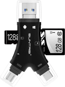 Lecteur de Carte SD pour Iphone/Ipad/Android/Mac/Ordinateur/Caméra,Carte Micro SD 4 en 1 - Photo 1/9