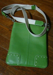 Coach Green Small Pebbled Leather Crossbody Bag Purse, Adjustable Strap - Picture 1 of 9