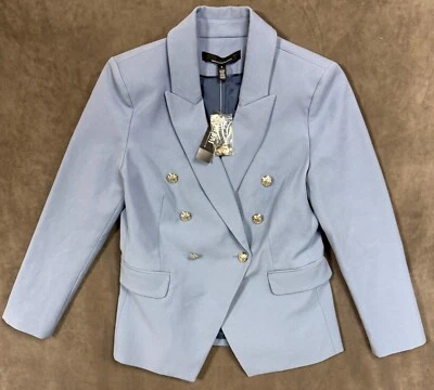 NUEVO BLAZER ESTUDIO WHITE HOUSE BLACK MARKET WHBM $195 DENIM AZUL TALLA 4 Foto 1 de 3