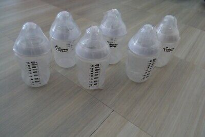 6 X Tommee Tippee Closer To Nature WHITE 260ml Baby Feeding Bottles Pack 0m+ Set • 18.20£
