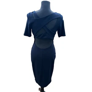Bailey 44 'Vestido Claudia' Azul Forrado Elástico Corte Talla M $180 Bodycon MIDI Vestido - Imagen 1 de 17