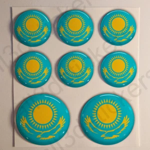 Pegatinas Kazajistan Pegatina Bandera Kazajistan Redondas 3D Adhesivo Relieve - Imagen 1 de 1