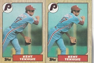 FREE SHIPPING-MINT-1987 (PHILLIES) Topps #684 Kent Tekulve -2 CARDS - Picture 1 of 1