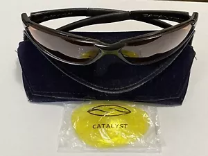 Occhiali da sole Smith CATALYST serie Slider - montatura nera con lenti a specchio marroni - Foto 1 di 16