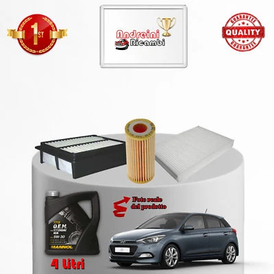 SENZA MARCA / GENERICO KIT TAGLIANDO FILTRI E OLIO HYUNDAI i20 II 1.1 CRDi 55KW 75CV 2015 ->