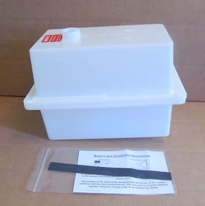 White Thick Plastic Vent Top & Bottom Battery Box RV Camper Boat Vapor Barrier - Picture 1 of 4