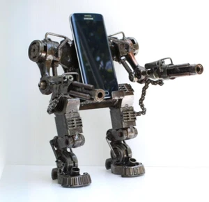 Robot phone holder Scrap metal model, Business card holder, Wow Christmas gifts - Picture 1 of 13