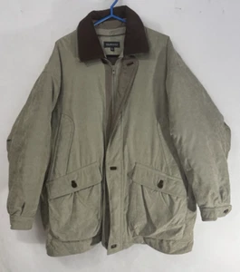 Murano XL Green Coat Leather Trim, Down Filling, Removable Liner Pockets Chore - Picture 1 of 6