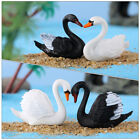  8 Pcs Black and White Swan Ornament Plastic Lovers Table Decoration