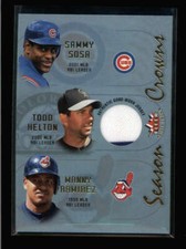 TODD HELTON 2002 FLEER TRIPLE CROWN SEASON CROWNS GAME USED WORN JERSEY AX7032