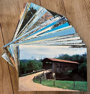 Vintage Postkarten Sammlung Lot Ohio OH überdachte Brücken Washington Athens County - Bild 1 von 13